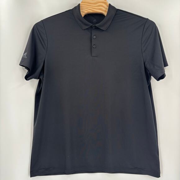 Adidas Mens 2Xl Solid Black Prime Green Short Sleeve Golf Polo Shirt - Picture 4 of 5